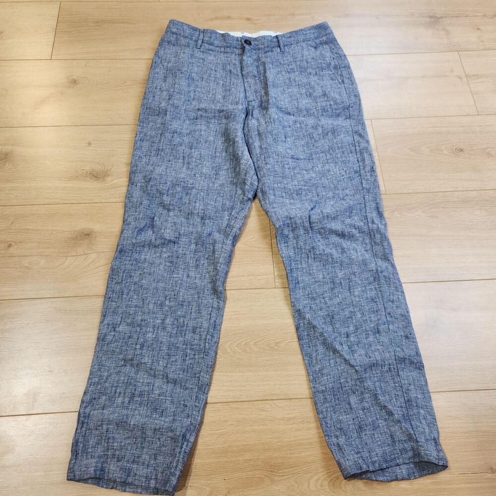 Quince Pants Mens 30x30 Blue Linen Chambray Chino Casual Summer Lightweight